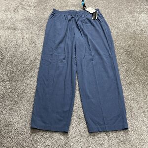 Briggs Dress Pants Women 22W Blue Tapered High Rise Elastic Waist 34x28 NWD New